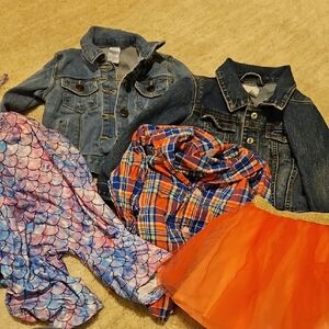 Girls Denim Jackets, Tutu, Romper, Shirt
